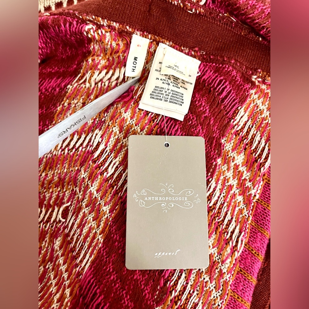 NWT M L MOTH Tassels Pom Pom Cardigan from Anthropologie - Picture 14 of 16